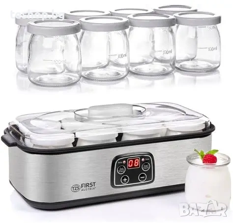 Уред за кисело мляко First Austria FA-5120-2, дигитален, 8 чаши, 190ml, снимка 2 - Други - 53626415