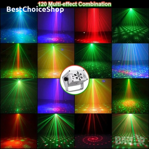 DJ диско светлина USB парти сценични светлини, 120 LED модела, активирани от звук - UV, дистанционно, снимка 11 - Друга електроника - 53664108