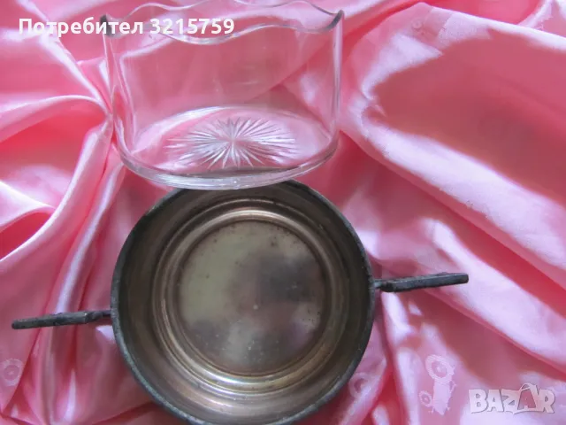 Арт деко посребрена купа,бонбониера , маркирана, снимка 5 - Антикварни и старинни предмети - 49433982