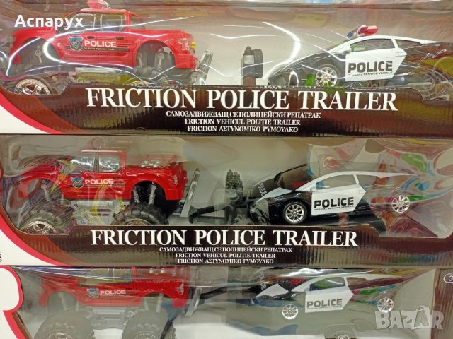  Детска играчка Самозадвижващ се полицейски репатрак с автомобил, снимка 1 - Коли, камиони, мотори, писти - 35964331