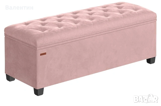 Кадифена пейка с място за съхранение, снимка 2 - Дивани и мека мебел - 53248114