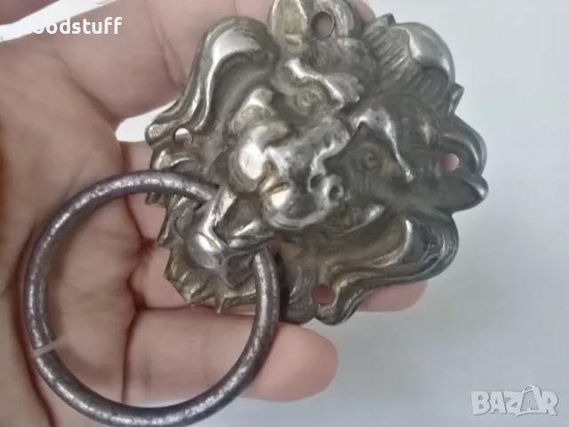 Старо чукало, за порта, врата,клепало,лъв,хлопка,желязо,
хлопка, снимка 3 - Антикварни и старинни предмети - 47667259