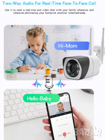 Далекобойна Ultra HD 2~5MPx IR-CUT Метална Водоустойчива H.265 Камера Цветно Нощно Виждане 64GB Слот, снимка 6 - Комплекти за видеонаблюдение - 36227253