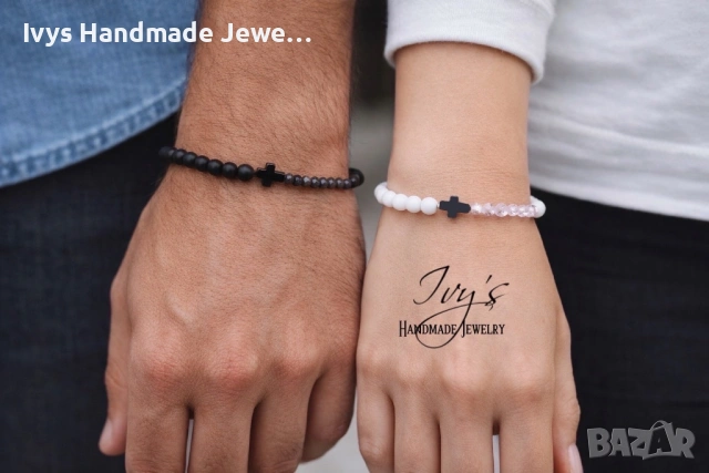 Гривни за двойки с естествени камъни, снимка 2 - Гривни - 53189377