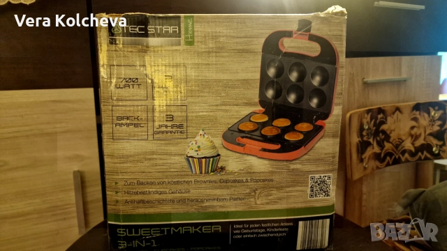 Уред за сладкиши 3 в 1 Tec Star, сменяеми плочи, 700 w,, снимка 4 - Гофретници - 52207552