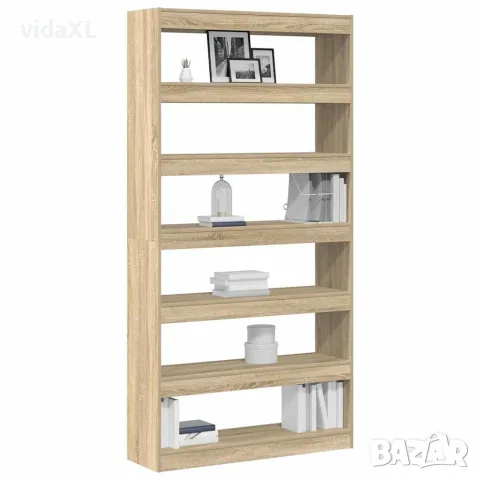 vidaXL Шкаф за книги 6 нива 100 x 30 x 198 см Инженерна дървесина, снимка 3 - Етажерки - 56147064