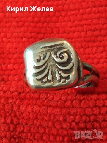 КРАСИВ АРТ НУВО СРЕБЪРЕН ПРЪСТЕН ВИСОКА ПРОБА СРЕБРО Стара ИЗЯЩНА РЪЧНА МАЙСТОРСКА ИЗРАБОТКА 38536, снимка 2 - Антикварни и старинни предмети - 41450892