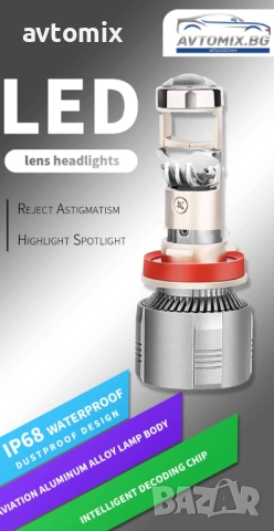 LED Крушки Н4 с лупи,12-24v canbus, снимка 2 - Аксесоари и консумативи - 51804979