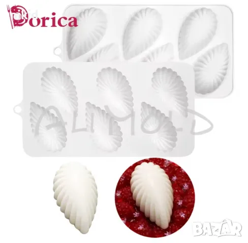 6 капковидни мидести форми форма за десерти мус силиконов молд форма фондан гипс шоколад сапун, снимка 3 - Форми - 49996389
