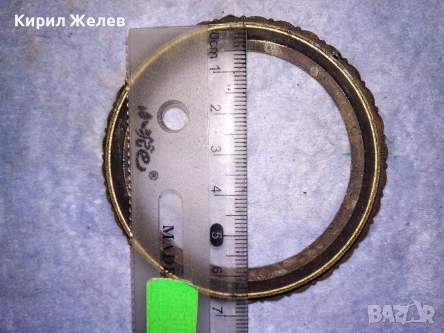 БРОНЗОВ ОРНАМЕНТИРАН ОБРЪЧ ГРИВНА от ЦИФЕРБЛАТ на СТАР КАМИНЕН ЧАСОВНИК БУДИЛНИК 26491, снимка 2 - Гривна - 41148242