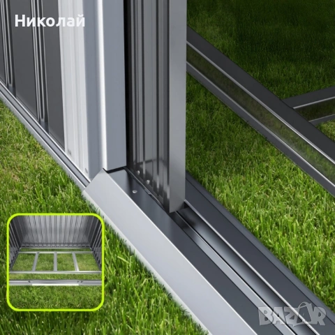 Метална градинска къща за инструменти с вентилация и заключване - малка, снимка 3 - Други инструменти - 53115501