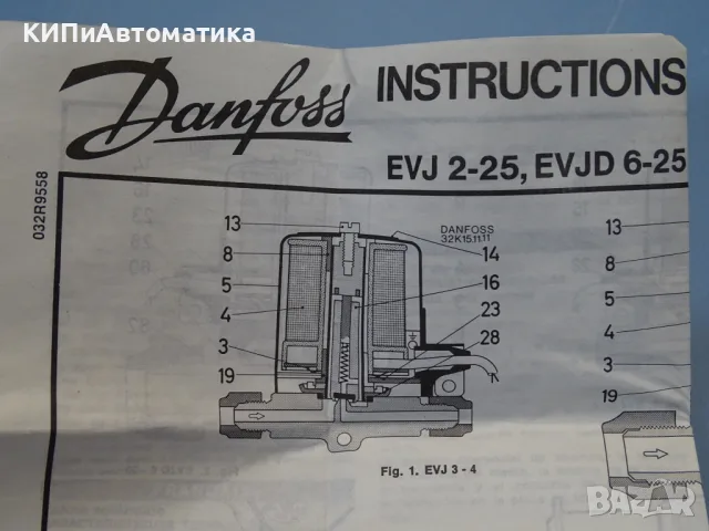 вентил електромагнитен Danfoss EVJD10 G1/2 solenoid valve 220V, снимка 5 - Резервни части за машини - 56294620