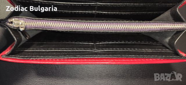 Червен дамски кожен портфейл, ръчна изработка , снимка 5 - Портфейли, портмонета - 44819610