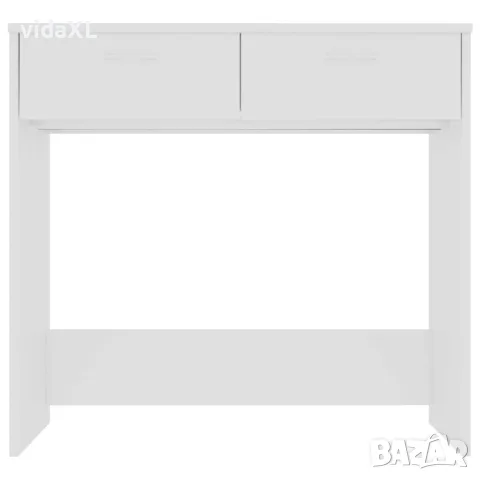 vidaXL Бюро, бяло, 80x40x75 см, инженерно дърво, снимка 3 - Бюра - 56147779