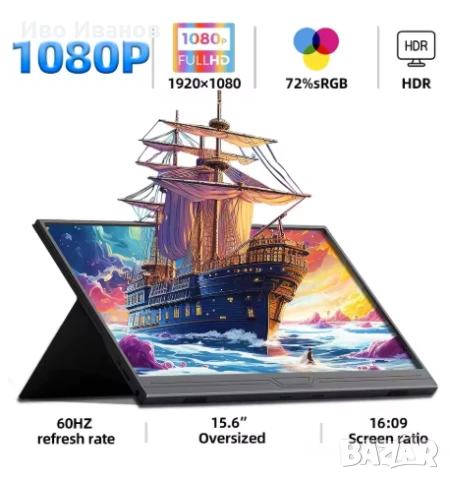 Монитор ZSUS 15.6-Inch, снимка 2 - Монитори - 50509798