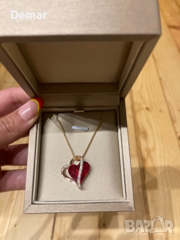 Колие с червен кристал във формата на сърце подарък жена, съпруга, приятелка Свети Валентин, снимка 5 - Колиета, медальони, синджири - 41569510