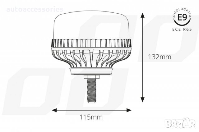 3000052638 Аварийна предупредителна лампа W03SB на винт R65 R10 36LED 12 / 24V IP56 02294, снимка 5 - Аксесоари и консумативи - 34470622