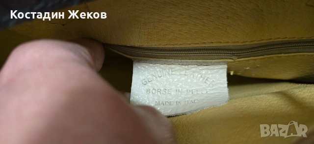 Тази елегантна италианска черна чанта е изработена от естествена кожа с крокодилски ефект , снимка 15 - Чанти - 53827551