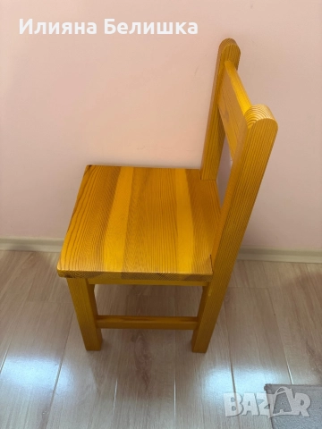 Детски дървени столчета - червено и жълто по 1 брой, снимка 2 - Столове - 52982875