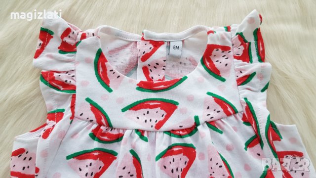 Бебешка рокля диня размер 6 месеца - НОВА, снимка 2 - Бебешки рокли - 41534445