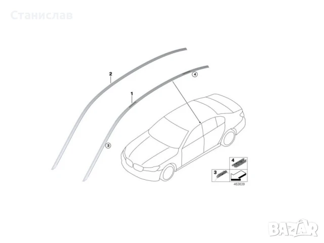 Капачка за лайстната на тавана на BMW 3 G20, снимка 4 - Части - 50630744