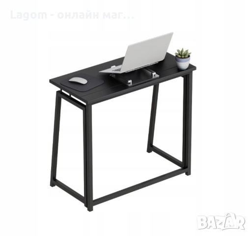 Сгъваемо бюро за компютър Ruhhy 26117 Черен, стил Лофт, снимка 4 - Бюра - 52562806