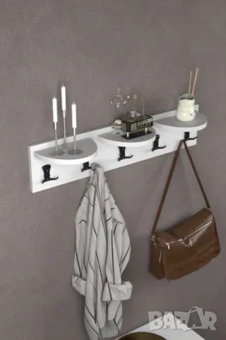 Дървена закачалка за стена - 5 цвята / Стенна закачалка, снимка 7 - Закачалки - 49347471