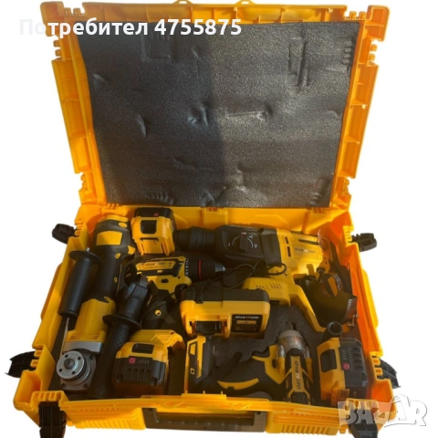 Комплект 4 в 1 – Перфоратор, Ъглошлайф, Гайковерт И Винтоверт., снимка 2 - Куфари с инструменти - 53721207