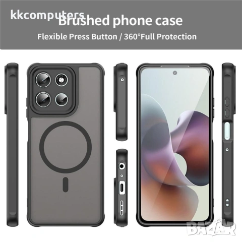 Магнитен Калъф за Motorola Moto G56 5G - PC + TPU, Анти-drop, Подсилени ъгли, Вграден Магнит, Вкл. П, снимка 10 - Калъфи, кейсове - 53508098