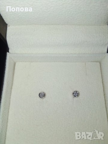 Златни обеци с диаманти, снимка 6 - Обеци - 41115127