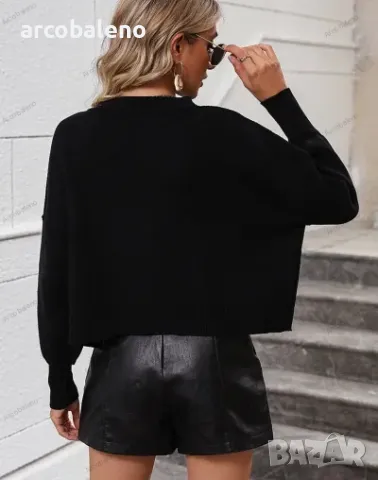 Дамски моден ежедневен едноцветен пуловер, 6цвята  , снимка 7 - Блузи с дълъг ръкав и пуловери - 42294439