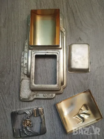 комплект арт деко цигаретник и пепелник, снимка 4 - Други ценни предмети - 47737719