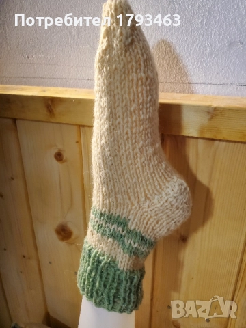 Ръчно плетени дамски чорапи от вълна, размер 39, снимка 14 - Дамски чорапи - 51516138