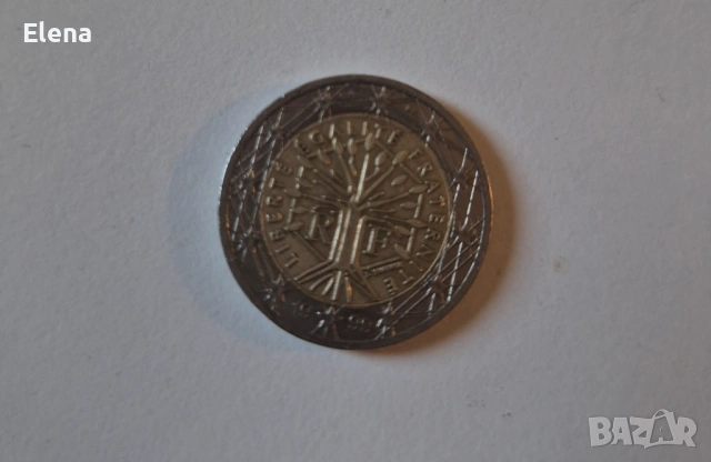 Монета 2 евро Франция 1999 употребявана, Liberté Egalité Fraternité 