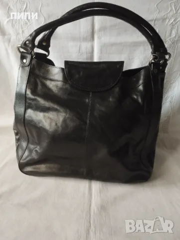 ЕСТЕСТВЕНА КОЖА на maani by ADAX голяма черна дамска с къси и дълга дръка , снимка 2 - Чанти - 47292966