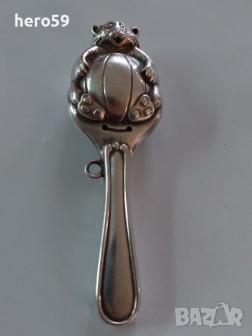 Сребърна детска играчка-сребро 925, снимка 5 - Дрънкалки и чесалки - 39616779