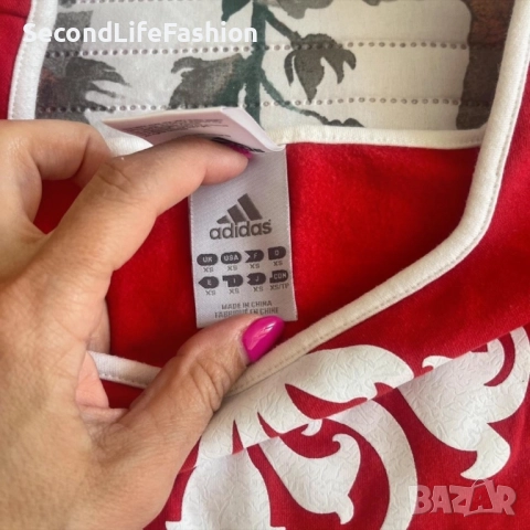 Дамска червена блуза Adidas Евро 2008 с дълъг ръкав, размер XS., снимка 3 - Блузи с дълъг ръкав и пуловери - 52796503