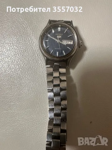 Оригинален японски автоматичен дамски часовник Seiko 5 – Син циферблат
