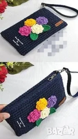 Плетена малка чантичка цвят по избор на клиента   , снимка 18 - Чанти - 51172495