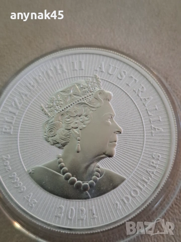 Сребро 2oz.2021г. Австр. Птицечовка, снимка 2 - Нумизматика и бонистика - 53832715