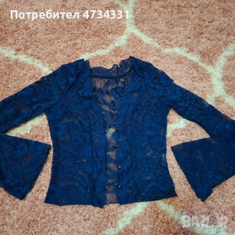 Болеро синъо от дантела, снимка 5 - Корсети, бюстиета, топове - 53851134