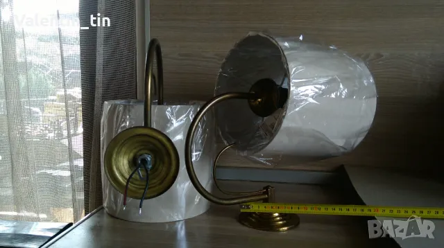 Месингови стенни лампи, два аплика , снимка 4 - Лампи за стена - 49127511