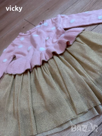 Блестяща рокличка на Boboli, размер 18М 86см, снимка 2 - Бебешки рокли - 50643716