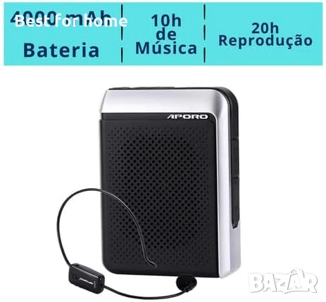 Преносим гласов усилвател 30W UHF безжичен - Aporo T18, снимка 2 - Ресийвъри, усилватели, смесителни пултове - 51148081