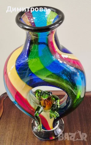 Голяма масивна ваза Murano style glass , снимка 12 - Вази - 56327446