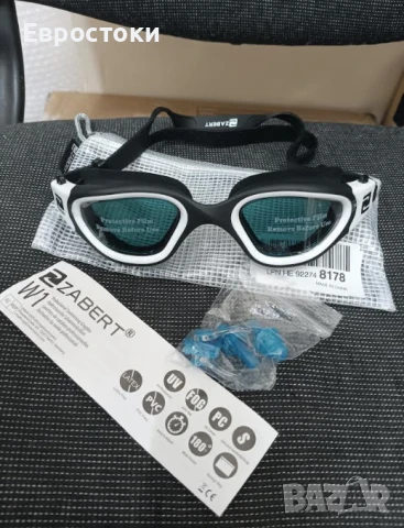 Очила за плуване ZABERT W1, лещи против замъгляване, UV защита, плувни очила за възрастни, снимка 7 - Водни спортове - 50587023