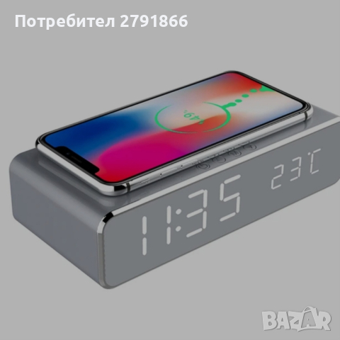 Цифров будилник,зарядно,LEDдисплей за iPhone X/XS/XR, iPhone 8, Galaxy S8/S7/S6 и други, снимка 10 - Apple iPhone - 44803117