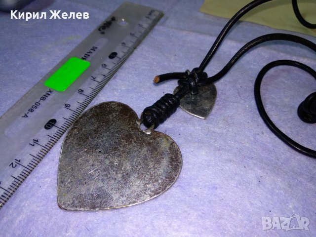 ПОСРЕБРЕН БЕЛ ЕПОК ВИНТИДЖ СЪРЦЕВИДЕН АРТ МЕДАЛЬОН с АМУРЧЕ 34635 , снимка 5 - Колиета, медальони, синджири - 39196985