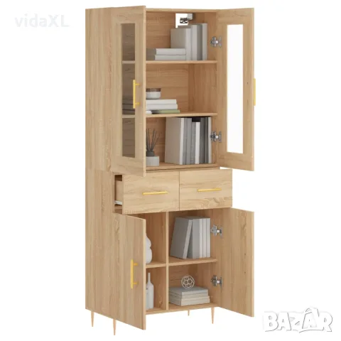 vidaXL Висок шкаф, дъб сонома, 69,5x34x180 см, инженерно дърво, снимка 3 - Бюфети - 56146760