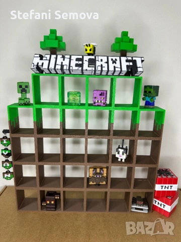 Minecraft Поставка за фигурки с ВАШЕТО ИМЕ, снимка 4 - Фигурки - 53663119